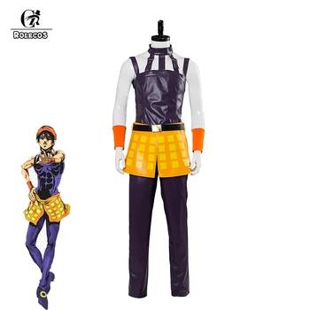 

ROLECOS Anime JoJo Bizarre Adventure Cosplay Costume Ghirga Narancia Cosplay Costume Purple Full of Sets for Men Cosplay Costume