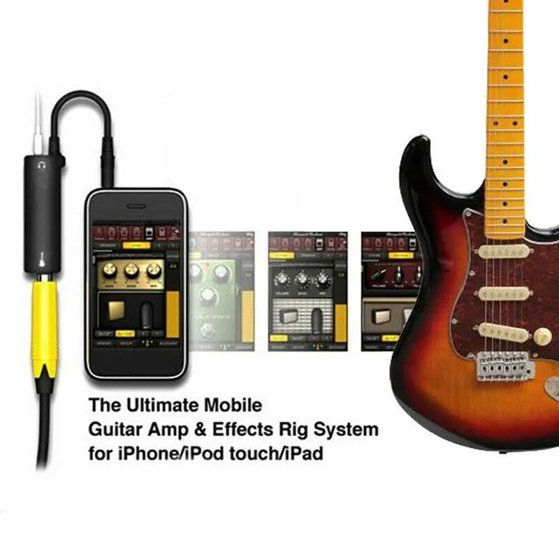 Black Guitar Interface IRig Converter Replacement Guitar for Phone