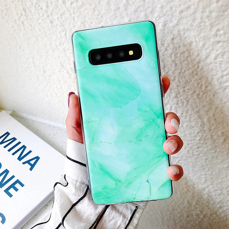 Чехол для samsung Galaxy S10e S10 S9 S8 Plus Note 9 8 S7 Edge Мягкий Силиконовый ТПУ модный роскошный матовый мраморный милый чехол