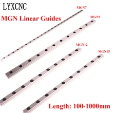 MGN Miniature Linear Rail Without Slider Block MGN7 MGN9 MGN12 MGN15 Linear Guide Length100mm-1000mm For CNC 3D Printer