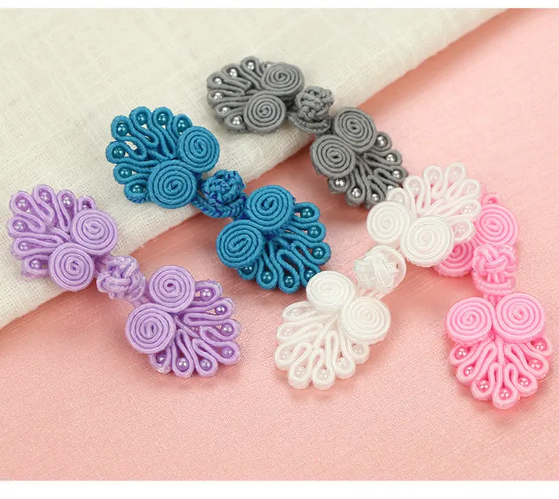 

10pcs Chinese Knot Buttons Cheongsam Coat Tang Suits Buckle beads plate buttons