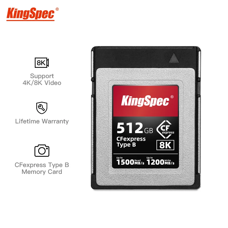 32gb memory card KingSpec CFexpress Card 256GB 512GB CF express High Speed Memory Card for Camera Raw 4K Video camera memory card Memory Cards