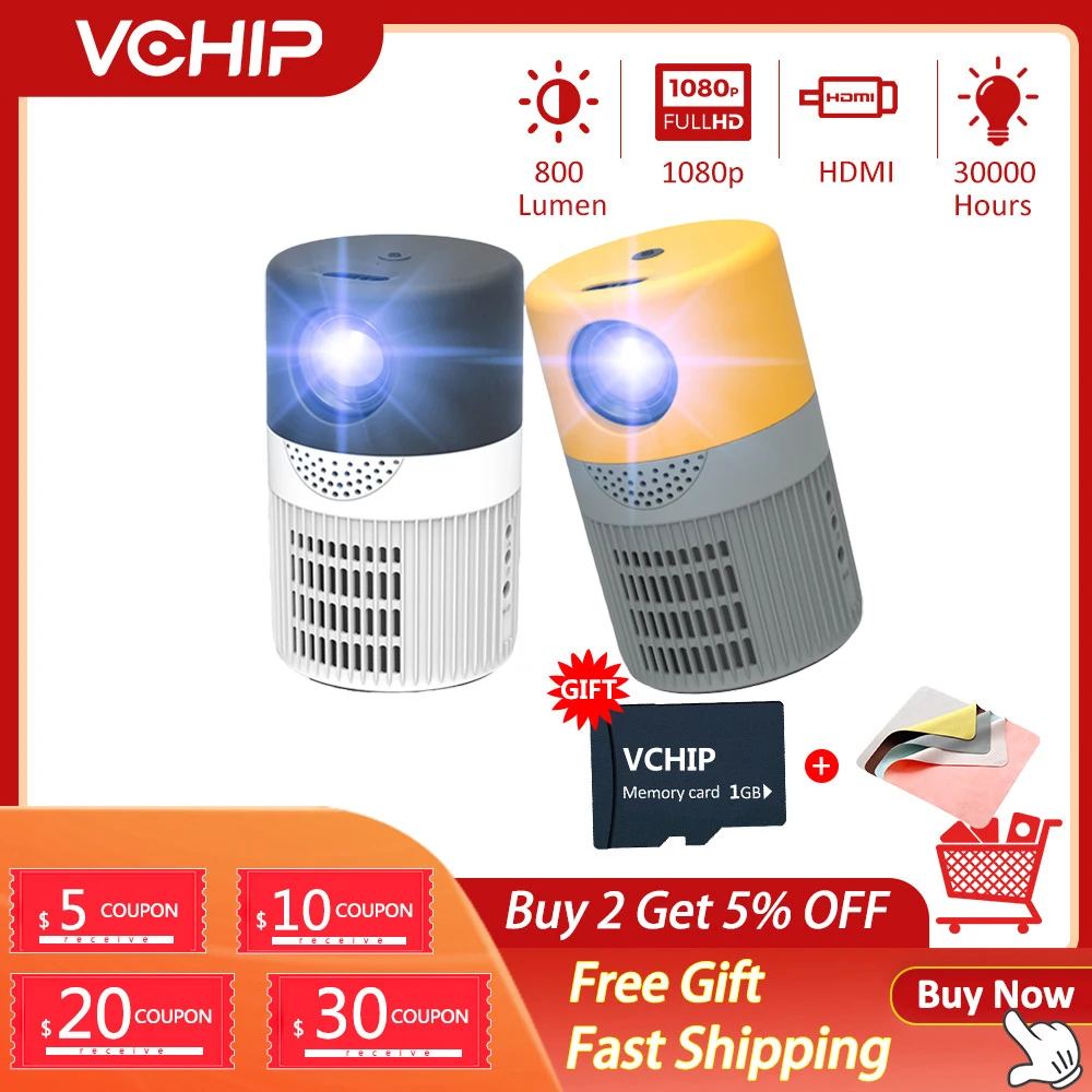 VCHIP YT400 Projector mini projector Home Proyector For Theater 1080P WiFi Portable Media Player проектор | Электроника