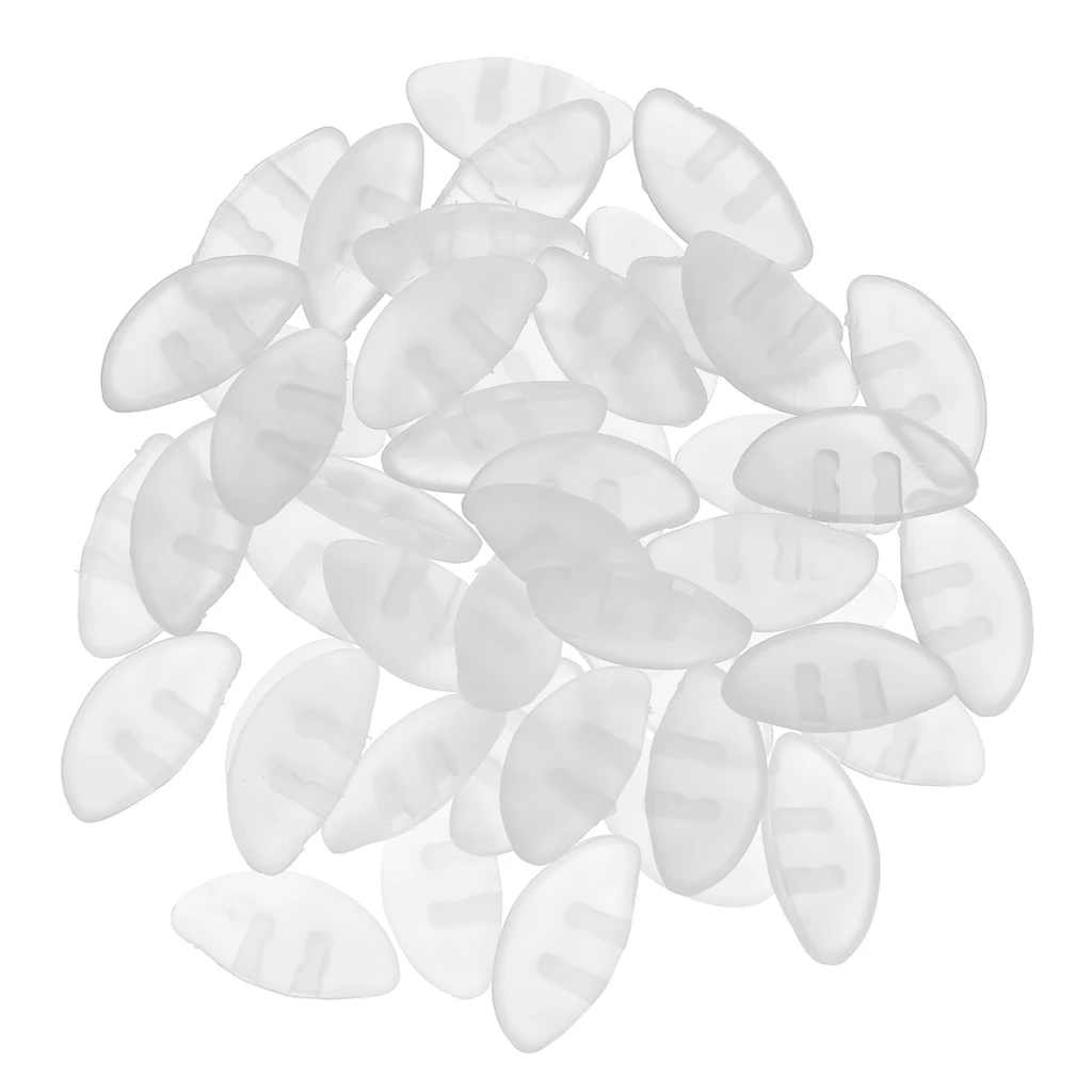 25 Pairs Ultra Soft Push In Silicone Nose Pads Optical Glasses Sunglasses Spectacles Eyeglass Nosepads 15mm Black Clear