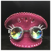 Стимпанк, женская мода, аутентичная розовая полицейская шляпа с металлическими классами, шапка капитана, военная шляпа для выступлений, шляпа для взрослых