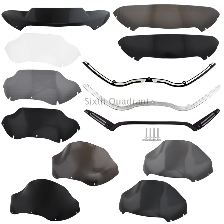 

Universal 4.5"- 3" Motorcycle Windscreen Windshield Covers Screen For Harley Road Glide Black/ Clear/Somke Motorbikes Windshiled