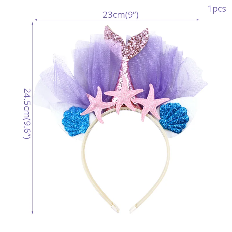 HEADBAND-A С рисунком «маленькая русалочка» вечерние поставки реквизит для фотосессии русалка Русалка День рождения подарки на день рождения для детей украшения для вечеринок - Цвет: HEADBAND-A