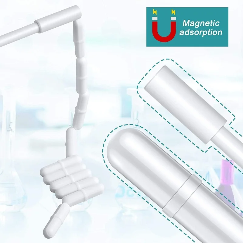 10 인치 리트리버, 35mm/ 1.38 인치 PTFE 마그네틱 교반기 믹서 Stir bar와 10 조각 PTFE 마그네틱 Stir 바