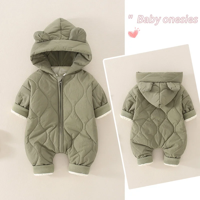 

New Winter Baby Clothing Fur Lining Toddler Girls Rompers Bear Suit Infant Outfit Infant Jumpsuits Baby Boys Clothes