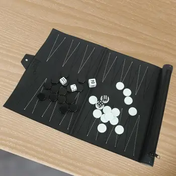 

Leather Chessboard PU Chess Board Portable Backgammon Board