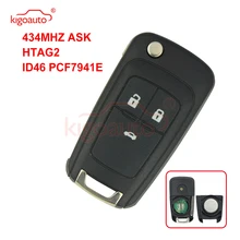 Kigoauto Cruze flip remote key 3 button 433 Mhz for Chevrolet car key with ID46 chip 2010 2011 2012 2013 2014 315 433 868 mhz smart remote key 4 buttons for bmw 3 5 7 series cas4 system 2009 2010 2011 2012 2013 2014 2015 2016 kr55wk49863