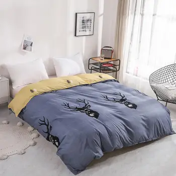 

New Plain Elk Head Printed Duvet Cover 1pc Adult Kids Quilt Cover with Zipper 180*220cm,200*230cm,220*240cm Size Comforter Cases