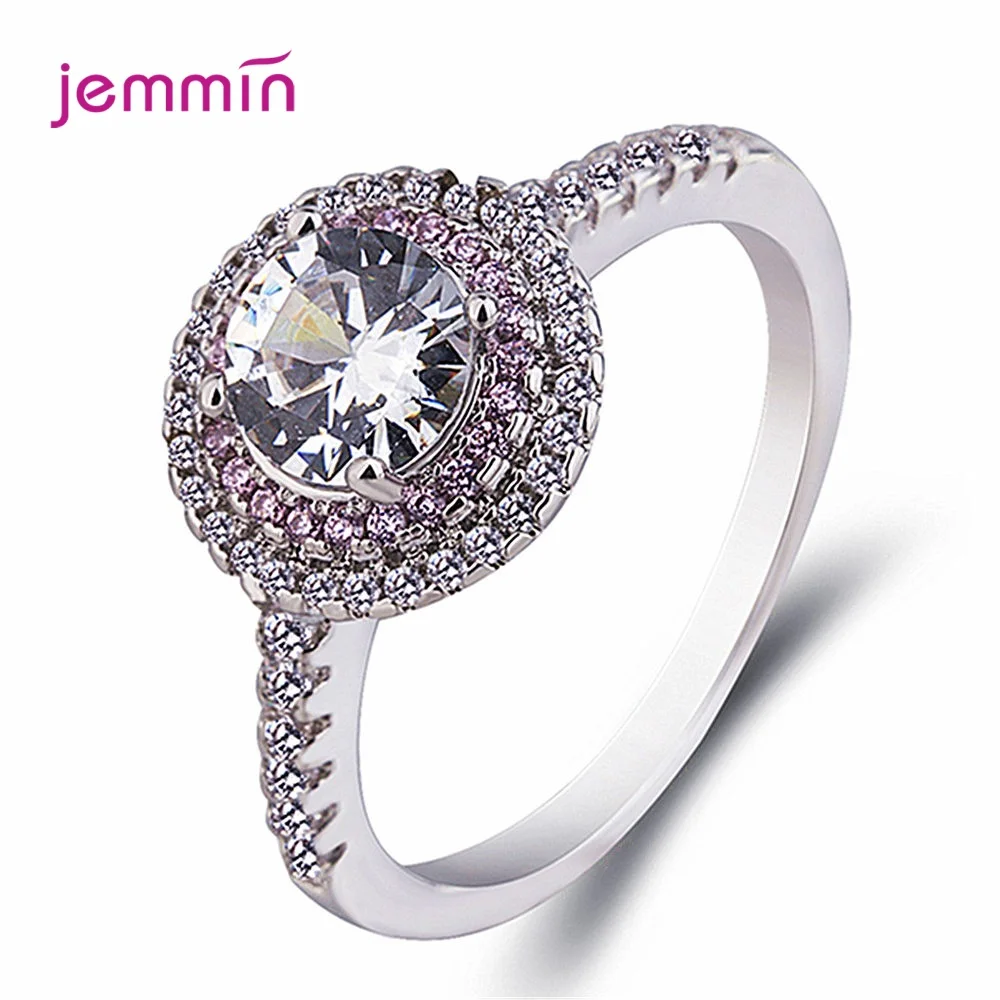 

Boho Vintage Style Shining 925 Sterling Silver Cubic Zirconia Rhinestone Rings For Women Bridal Exquisite Jewelry Princess Anel