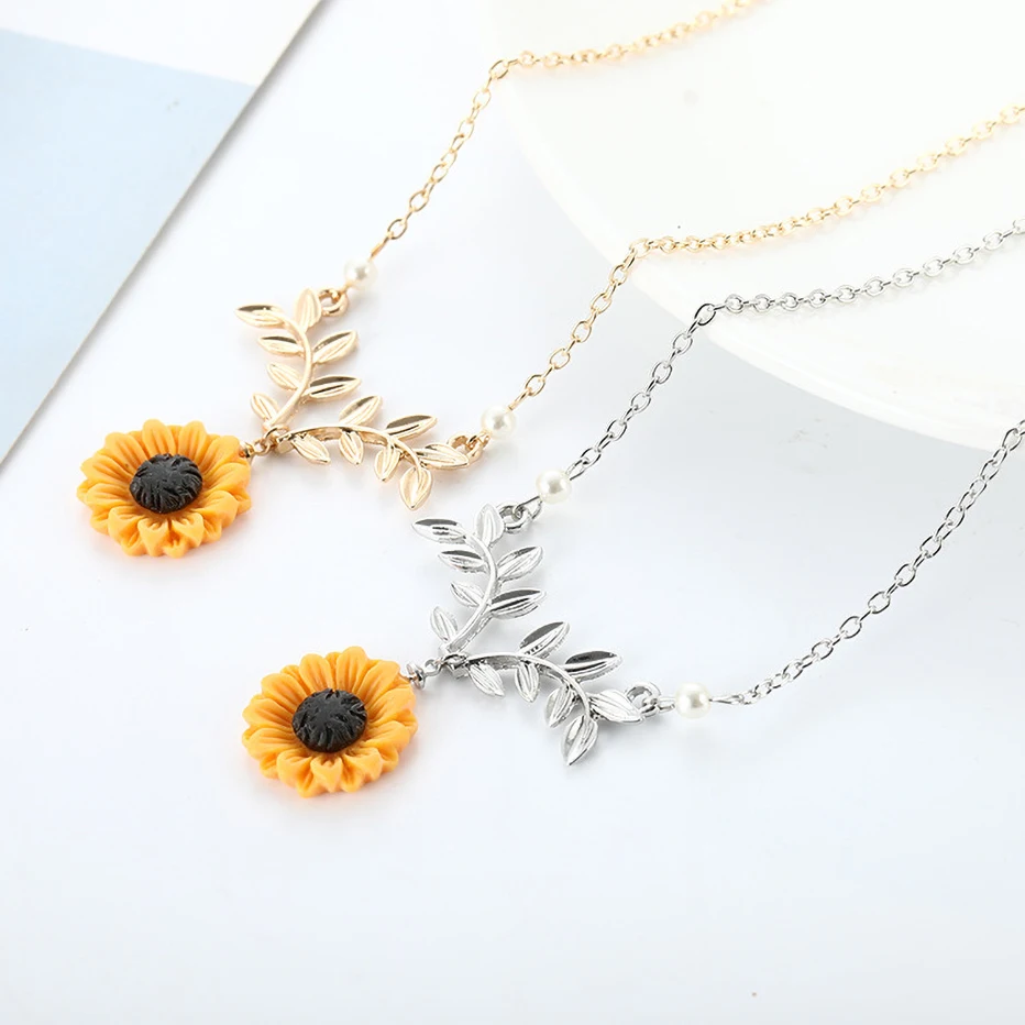 Waliicorners Aesthetic Pearl Accessories Elegant Jewelry Neck Chains Sunflower Pendant Necklace 9 H20f6d3d51a6346d28cd5342680d696b2Z