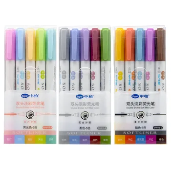 

5 Colors/Set Dual Head Sketch Art Marker Pen Manga Drawing Highlighter Pen for School Office Art Supplies Kawaii Stationery