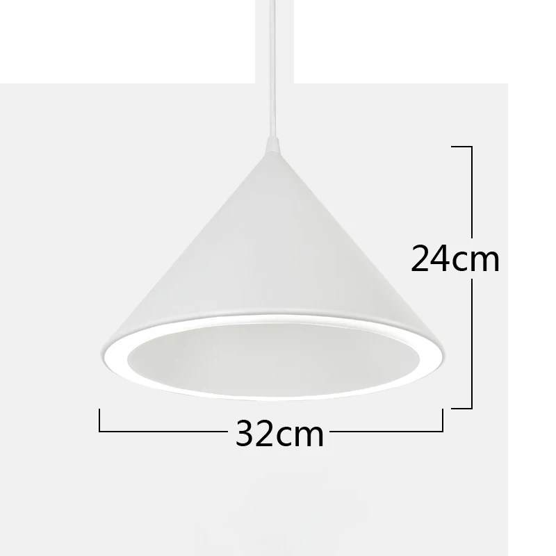White color 32cm Современный минималистичный креативный led halo акриловый абажур с одной головкой освещение для гостиной кухни спальни ресторана гостиничного номера - Цвет корпуса: White color 32cm