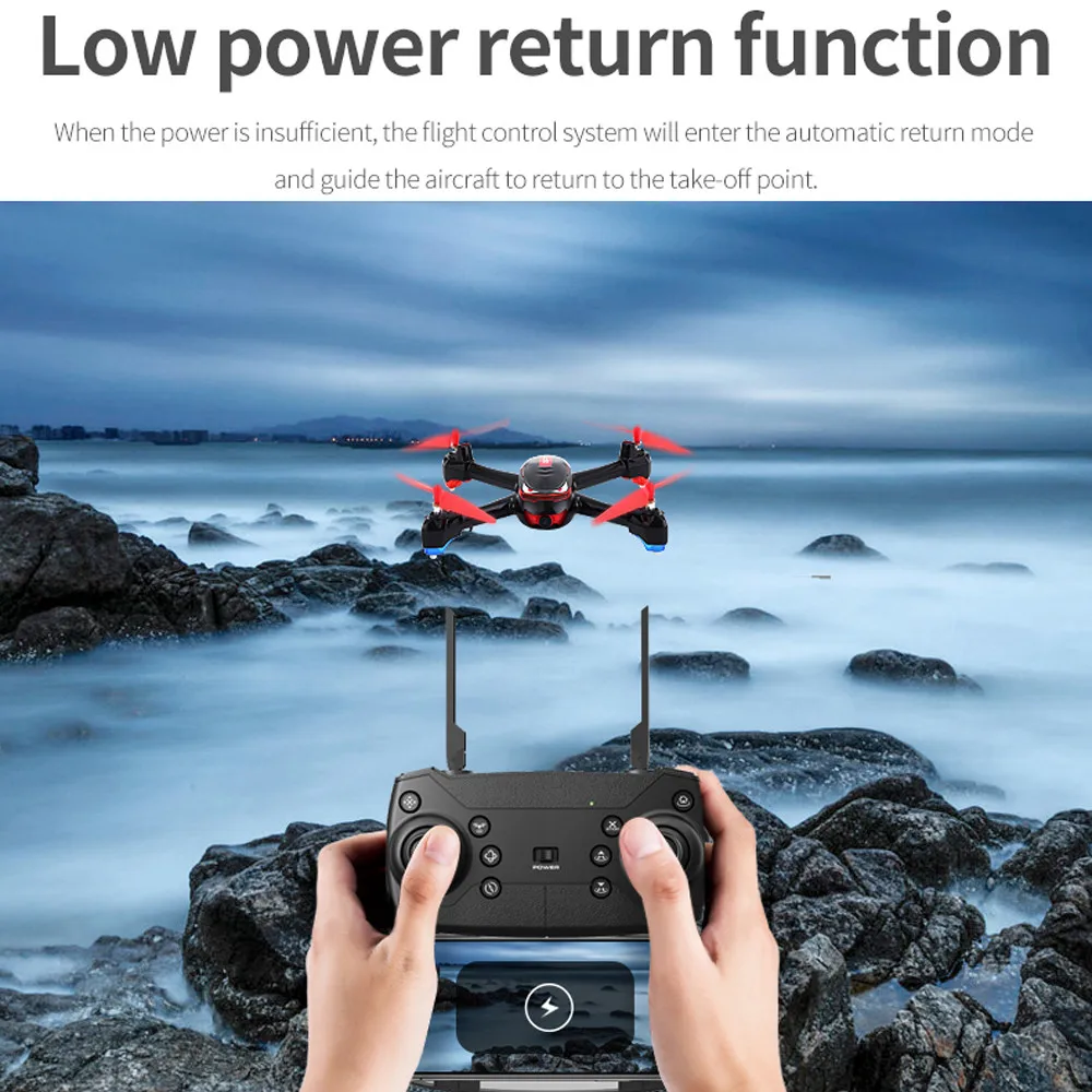 SH2 Дрон wifi 1080P HD камера Радиоуправляемый вертолет FPV высота Hode gps Смарт следование за мной RC Квадрокоптер селфи Дрон с камерой HD