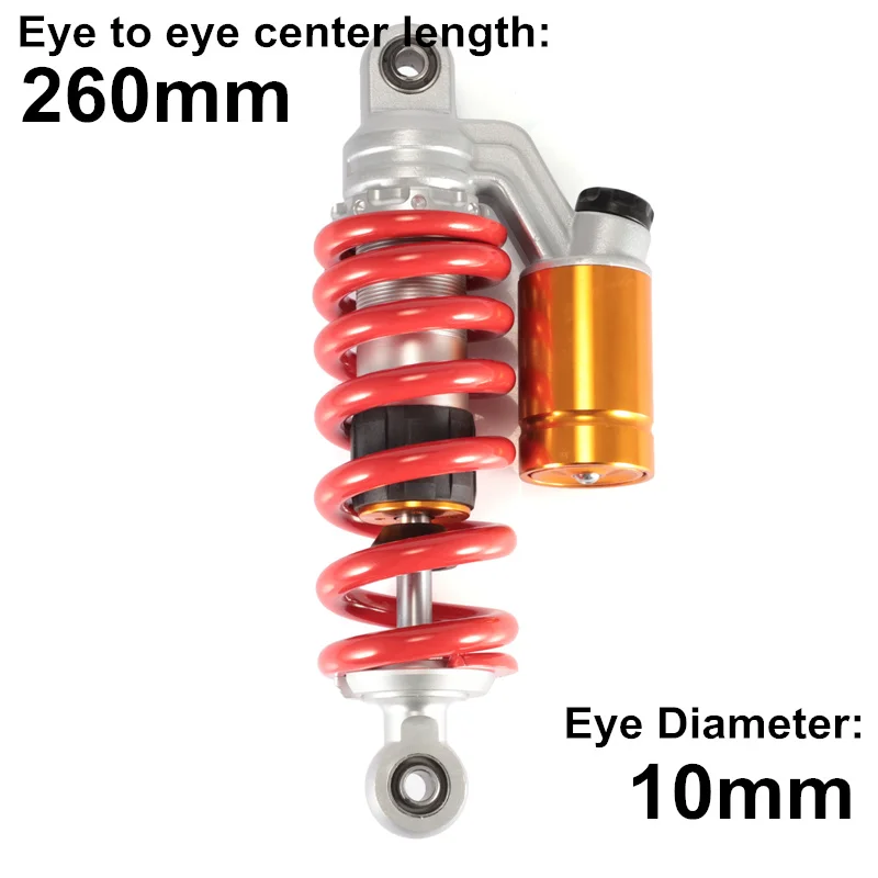 260 мм 10 мм демпфер Весна задняя подвеска скутер яма Байк мотоцикл для мотоциклов, квадроциклов воздушный амортизатор D40