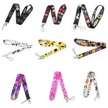 

Gym Mobile Phone Straps USB badge holder DIY Hang Rope Lanyards JETTING Small Fresh Leaves Neck Strap Lanyards for keys Cards