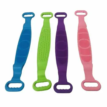 

Colorful Rubber Bath Brush Exfoliating Wooden Body Massage Shower Brush SPA Woman Man Skin Care Dry Body Brush Bathroom Supplies