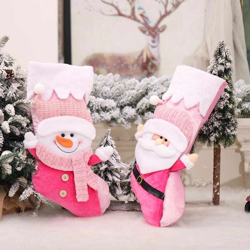 Snowman 3D CHRISTMAS STOCKING Santa Fireplace Decoration