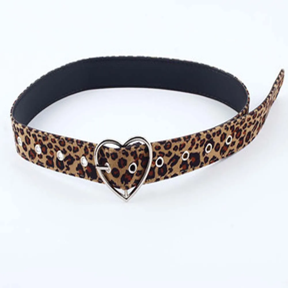 heart dark yellow New Woman Lady Leopard Print Dress Strap Waist Belts Female Fashion Clothing Accessories Girls Adjustable Decoration Waistband - Цвет: heart dark yellow