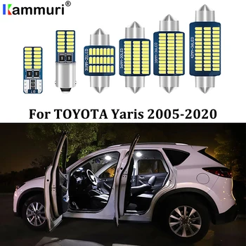 

KAMMURI 9Pcs Error Free White LED Car Interior Light Package Kit For 2005- 2017 2018 2019 2020 Toyota Yaris LED Interior Lights