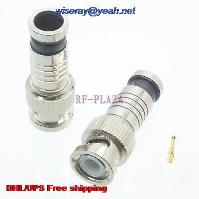 

DHL/EMS 200pcs Connector BNC male Slide-on clamp RG58 RG142 RG59 RG400 cable Straight -A3