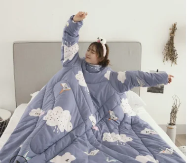 Зимнее ленивое одеяло с рукавами зимнее одеяло домашнее постельное белье с принтом Edredom теплое зимнее одеяло с рукавами