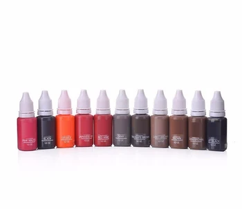 

10Pcs Tattoo Ink permanent pigment 15ml Brown tattoo ink set paint for eyebrow Eyeliner lip 23 Color