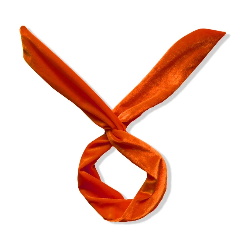 orange Новинка, 10 шт, бархатная повязка для волос с кроликом, повязка для волос, женские аксессуары для волос, тюрбан с кроличьими ушками, повязка на голову, бандана - Цвет: orange
