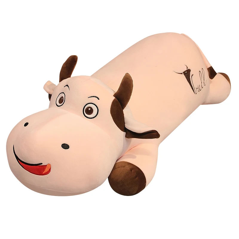 Hot 60cm-120cm Large Size Cute Cows Stuffed With Plush Toy Fabrics Are Comfortable And Soft For Children As A Birthday Present the cows