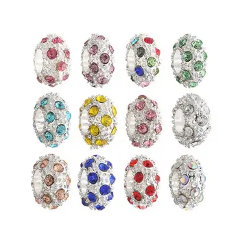 

2pcs Ice River Charm Colorful Beads for Bracelets & Necklaces DIY Alloy Shining Bead Pendant Fine Jewelry Making