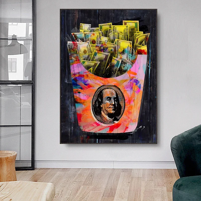 

Modular Pictures Canvas Painting Wall Art Dollar Money Posters Print Modern Living Room Home Decoration No Frame