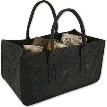 

Durable Non-woven Wood Fire Storage Bag Felt Double Handle Opening Shopping Bag Felt Wood Fire Storage Bag