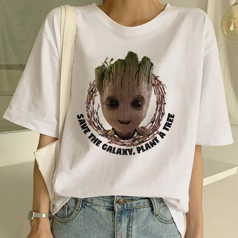 Женская футболка с милым принтом Bady Groot, сексуальный кавайный Топ, топы, футболка, забавная модная футболка с героями мультфильмов, Harajuku, обрезанная футболка