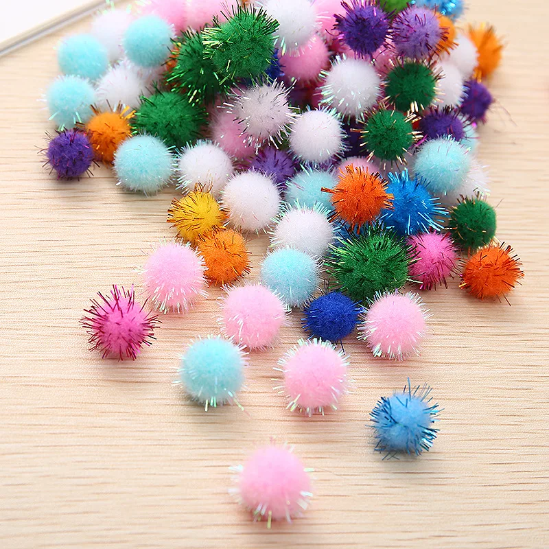 Lot De 200 Pompons Pour Loisirs Créatifs – Pompons Pailletés De 1,5