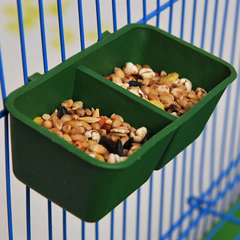 1pc 2 In 1 Parrot Food Water Bowl Dual Feeding Cup Plastic Bird Pigeons Cage Feeder Pet Aviary | Дом и сад