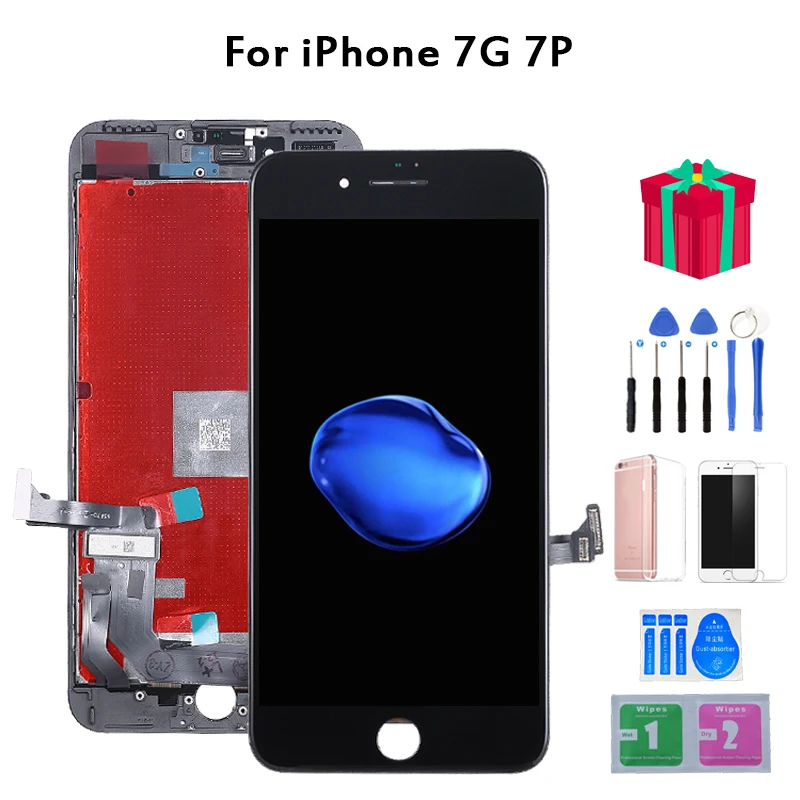 AAA + качественный ЖК дисплей для iPhone 7 Plus замена экрана p без битых пикселей 100% с 3D