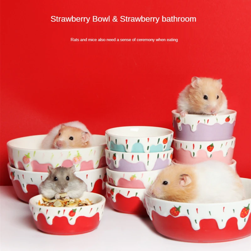 Ceramic Hamster Bowl Heavy Anti tipping Hamster Sand Bath Basin Golden Bear Hamster Bathtub