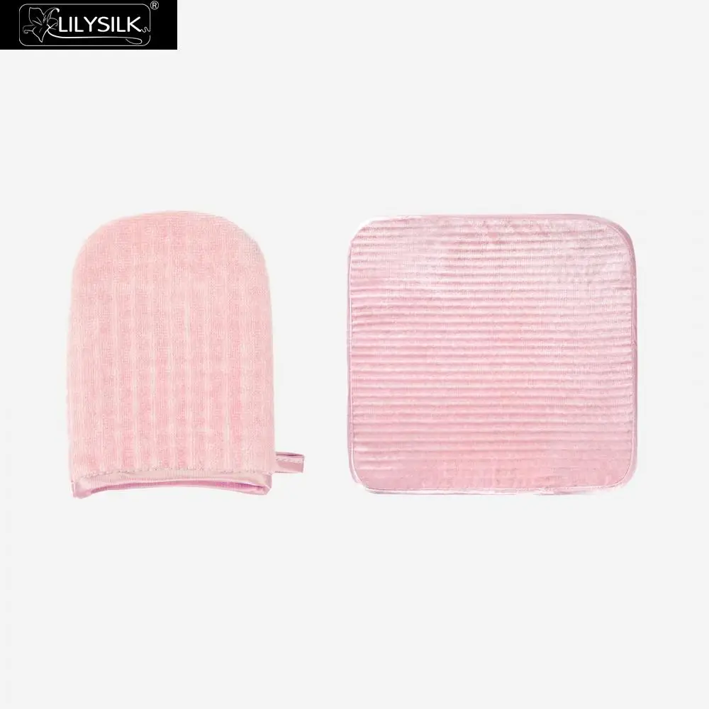 

LilySilk Silk Beauty Set Face Washcloths Color Pink One Piece New Free Shipping