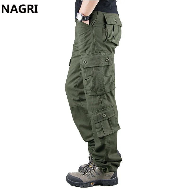 Мужские брюки карго с несколькими карманами, верхняя одежда, военная Военная верхняя одежда, рабочие тактические штаны, тренировочные хлопковые свободные штаны для мужчин