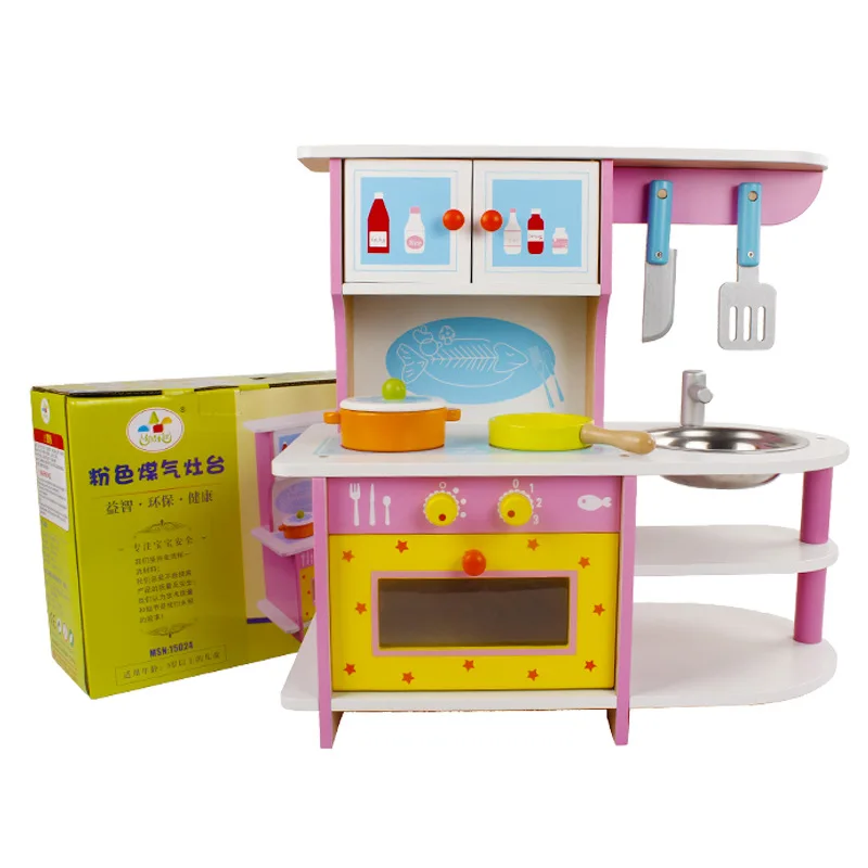  Wooden Play House Kitchen Toy GIRL'S Cooking Cook Kitchenware Tableware Children Play House Toy Set - 4000267360860