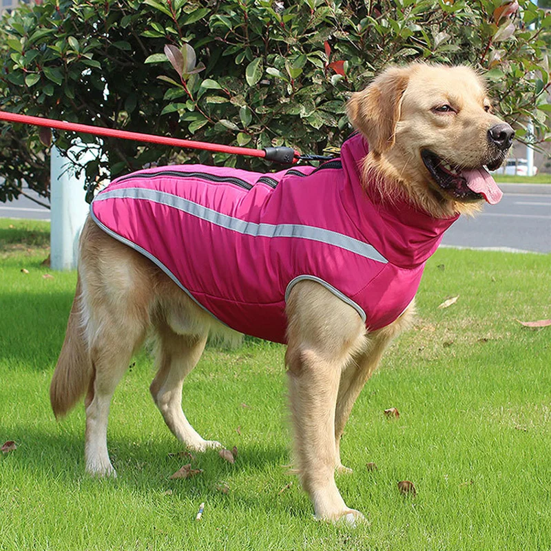 Собака Водонепроницаемый одежда для больших собак зимняя теплая большая собака куртки Мягкий флисовый, для питомца пальто светоотражающий Дизайн Одежда для собак