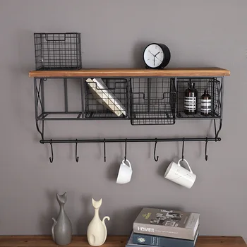 

American country contracted iron art is put thing frame kitchen bedroom one word shelf frame receives wall to hang buy thing fra