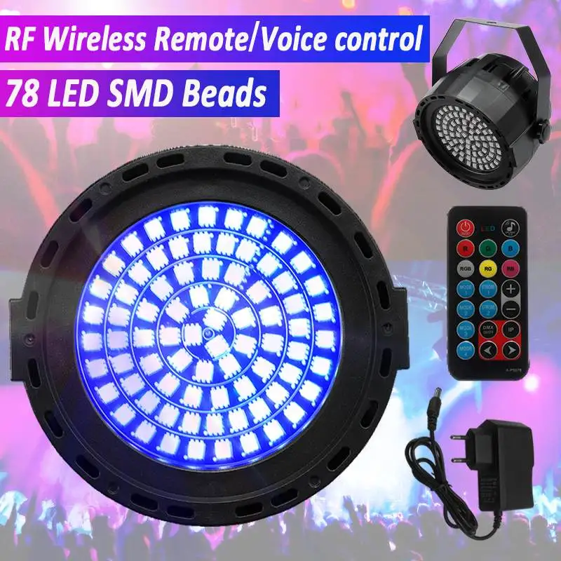 

78 LED Disco Light Stage Lights DMX DJ Disco Ball Sound Activated Laser Projector effect Lamp Light Music Christmas Party