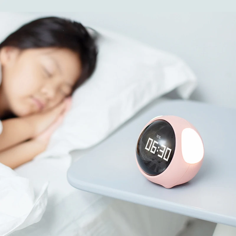Cute Expression Alarm Clock Multifunctional Bedside Voice Control Night