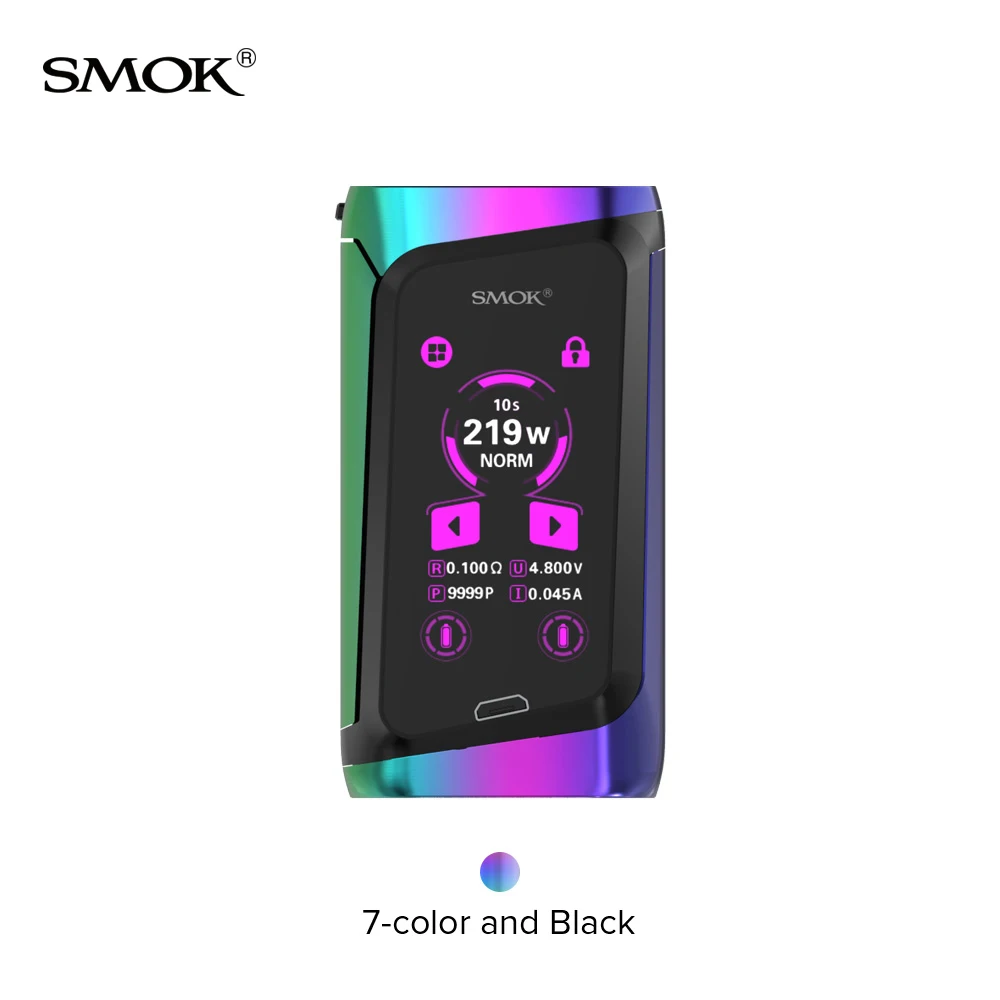 7-color black Smok Morph 219 мод 219 Вт TC бокс мод 0,001 s Скорость Стрельбы нет 18650 батарея подходит 6 мл TF2019 Танк против X-Priv мод - Цвет: 7-color black