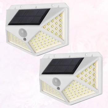 

Infrared Sensor Light Solar Power Lamp Outside Yard Lighting Tool 100-LEDs Waterproof Light for Daily Use (White)
