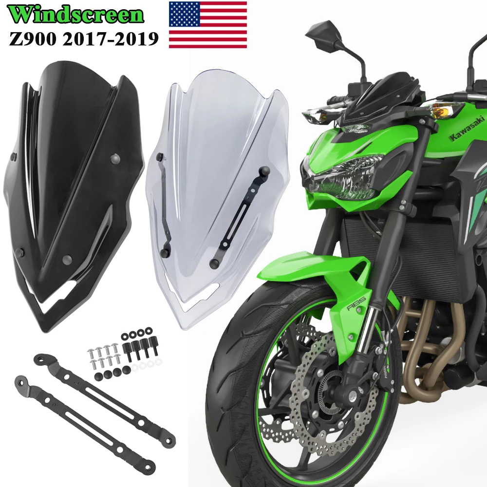 

Motorcycle Windshield Windscreen Viser Visor For Kawasaki Z900 2017 2018 2019 Z 900 Pare-brise Wind Deflector with Bracket New